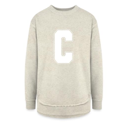 White Letter C – Varsity Alphabet Monogram - Women's Weekend Tunic Fleece Sweatshirt