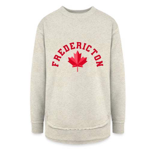 Fredericton with maple leaf - Women's Weekend Tunic Fleece Sweatshirt