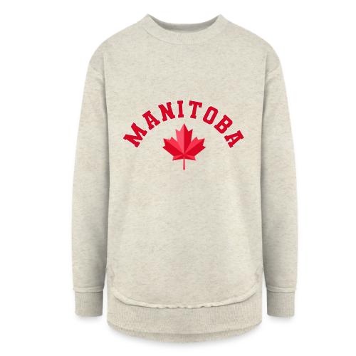 Manitoba with maple leaf - Women's Weekend Tunic Fleece Sweatshirt