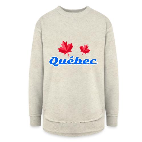 Québec with two red maple leaves - Women's Weekend Tunic Fleece Sweatshirt