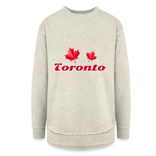 Toronto with two red maple leaves - Women's Weekend Tunic Fleece Sweatshirt
