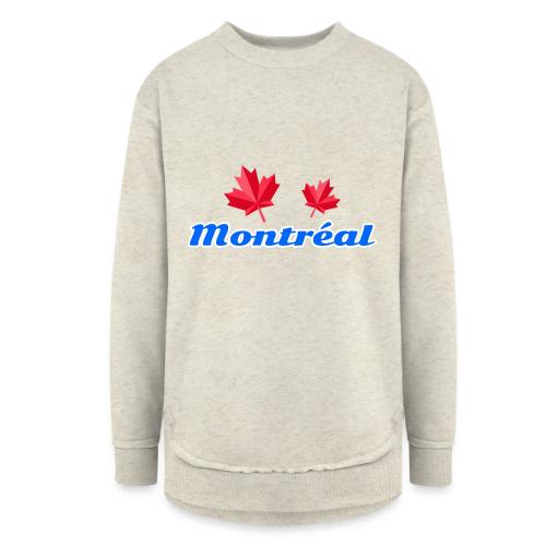 Montréal with two red maple leaves - Women's Weekend Tunic Fleece Sweatshirt