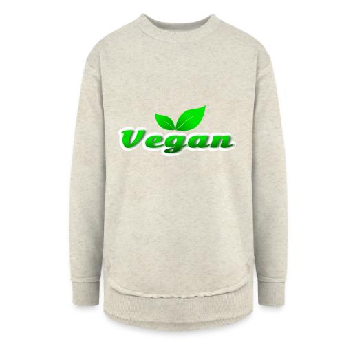Pure Vegan Leaves - Women's Weekend Tunic Fleece Sweatshirt