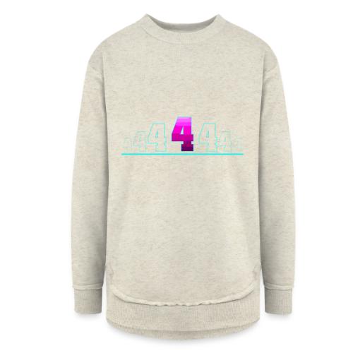 Number 4 in Magenta: Varsity Font - Women's Weekend Tunic Fleece Sweatshirt