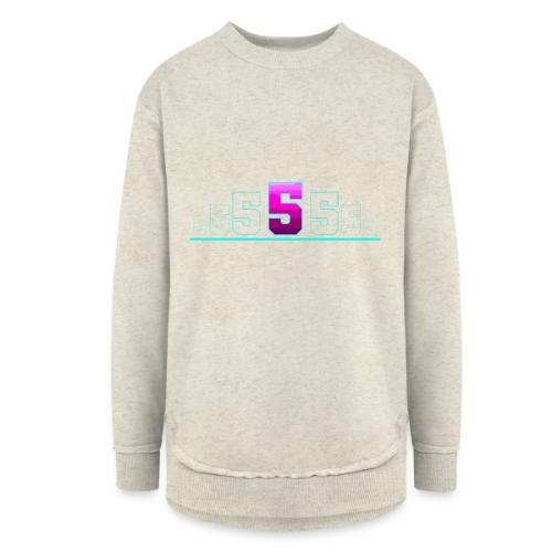 Number 5 in Magenta: Varsity Font - Women's Weekend Tunic Fleece Sweatshirt
