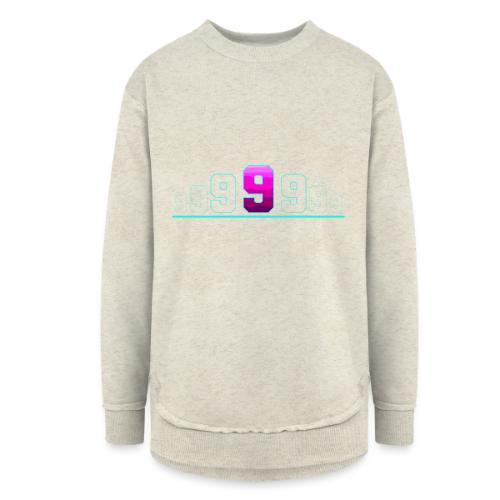 Number 9 in Magenta: Varsity Font - Women's Weekend Tunic Fleece Sweatshirt
