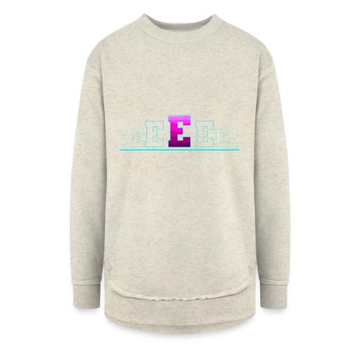 Letter E – Capital Varsity Alphabet Monogram - Women's Weekend Tunic Fleece Sweatshirt