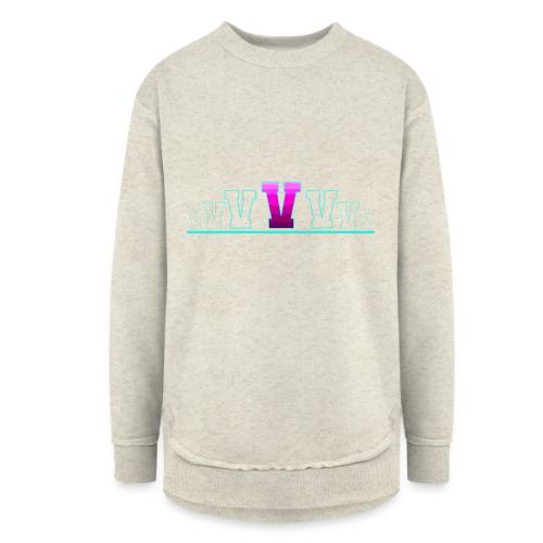 Letter V – Capital Varsity Alphabet Monogram - Women's Weekend Tunic Fleece Sweatshirt