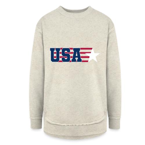Star Stripe USA - Women's Weekend Tunic Fleece Sweatshirt