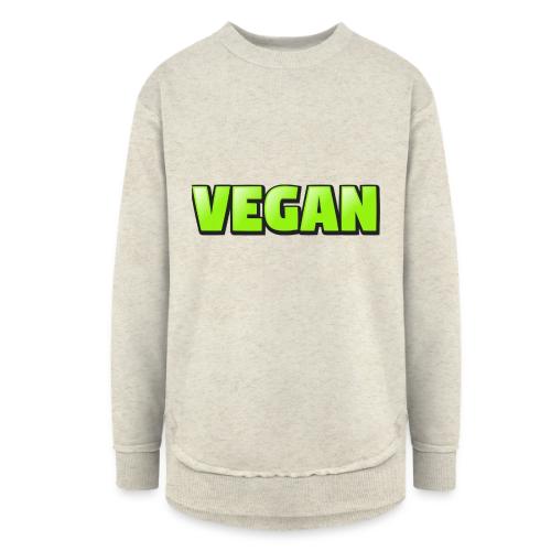 Vegan Bold Green Typography Design - Women's Weekend Tunic Fleece Sweatshirt