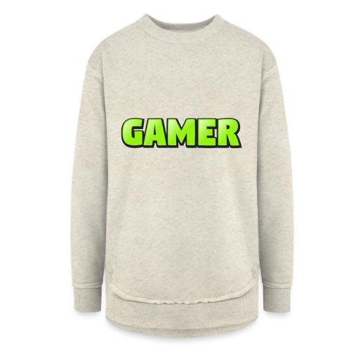 Gamer Neon Green Gaming Logo Design - Women's Weekend Tunic Fleece Sweatshirt