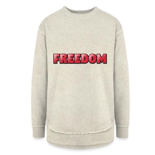 Freedom Bold 3D Word Art Design - Women's Weekend Tunic Fleece Sweatshirt