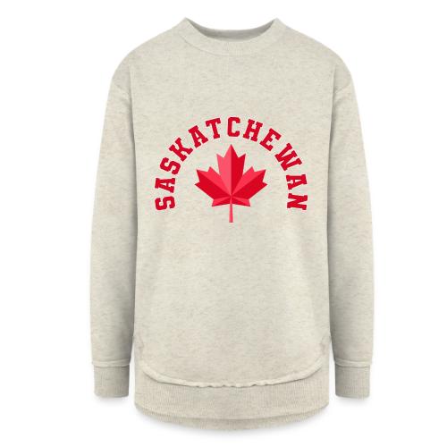 Saskatchewan with maple leaf - Women's Weekend Tunic Fleece Sweatshirt