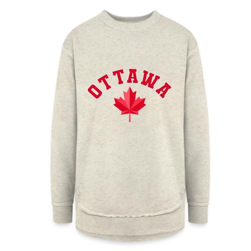 Ottawa with maple leaf - Women's Weekend Tunic Fleece Sweatshirt