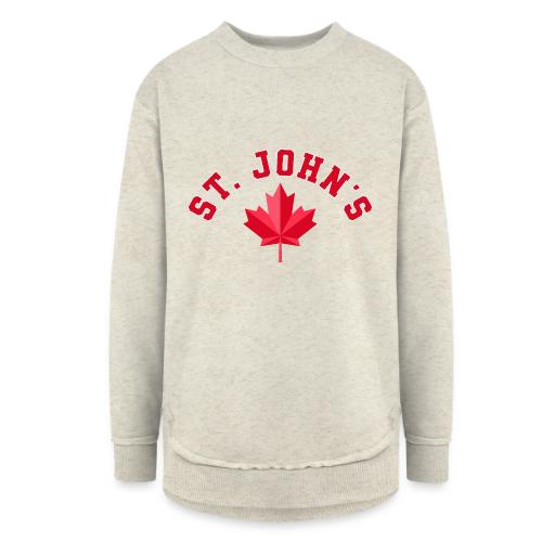 St. John's with maple leaf - Women's Weekend Tunic Fleece Sweatshirt
