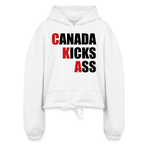 Canada Kicks Ass Vertical - Women’s Cropped Hoodie