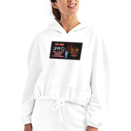 1776 - 2026 - 250 Years USA | Fireworks - Women’s Cropped Hoodie