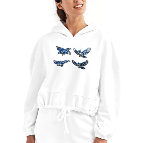 Silver Blue Jay Flight Stages - Women’s Cropped Hoodie