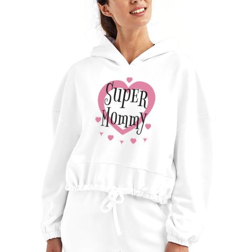 Empowered Super Mommy - Decor and Women's Wear - Women’s Cropped Hoodie