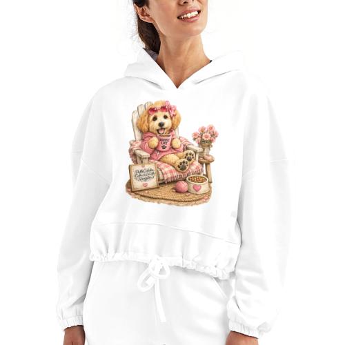 Just Enjoying Life Doodle Dog - Women’s Cropped Hoodie