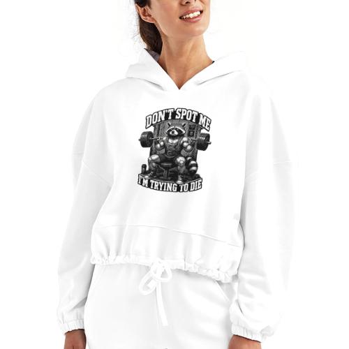Raccoon Lifter Don’t Spot Me - Women’s Cropped Hoodie