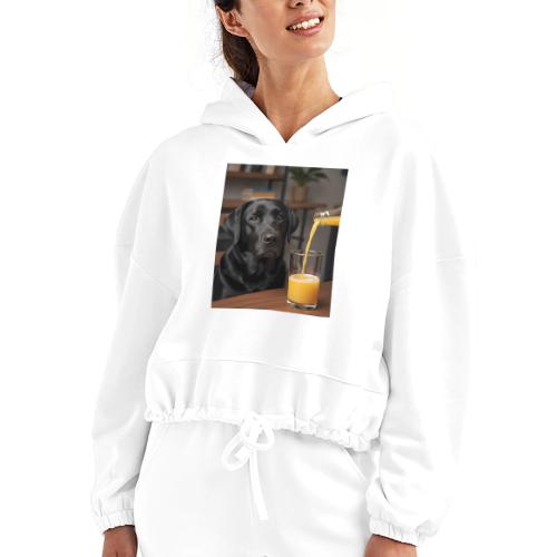 Golden Retriever Chill Juice Vibes - Women’s Cropped Hoodie