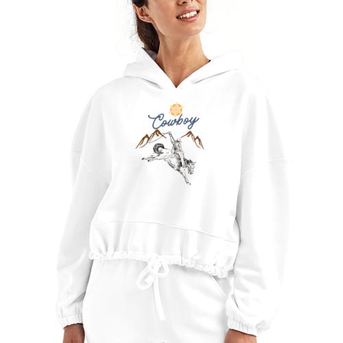 Wild West Cowboy Ride - Women’s Cropped Hoodie