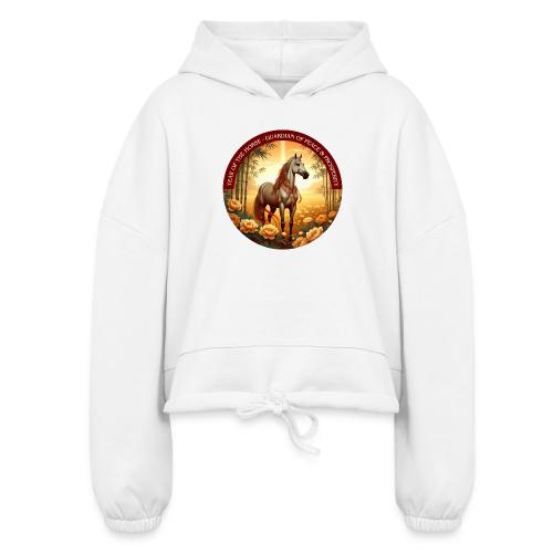 Year of the Horse Guardian T Shirt, Lunar New Year - Women’s Cropped Hoodie