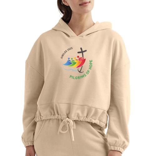 pilgrims of hope 2025 logo (Jubilee Year 2025) - Women’s Cropped Hoodie