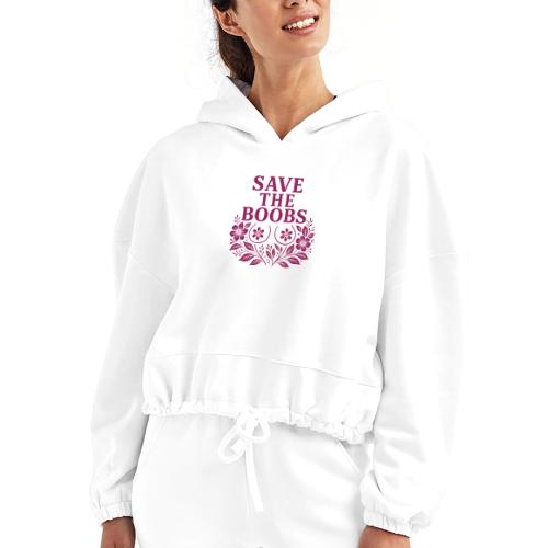 Save the boobs floral - Women’s Cropped Hoodie