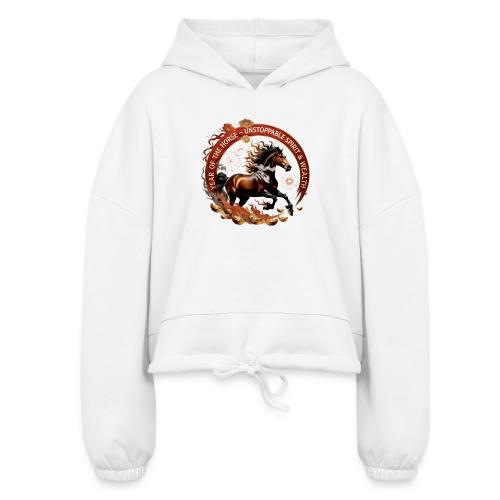 Year of the Horse Fiery Spirit T Shirt, Lunar New - Women’s Cropped Hoodie