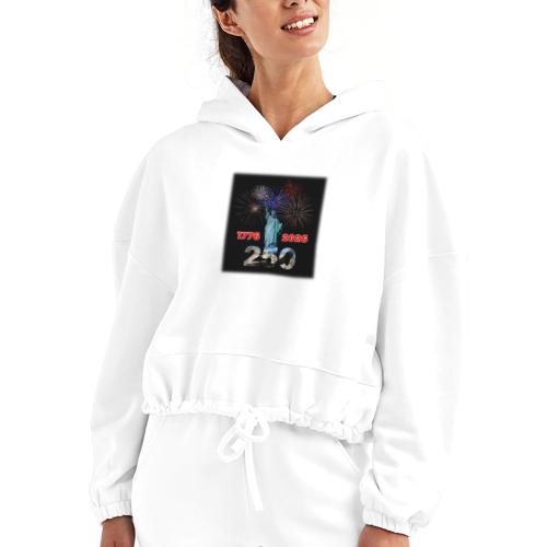 1776 - 2026 - 250 Years USA | Fireworks - Women’s Cropped Hoodie