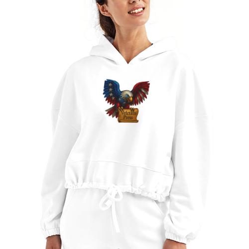 Veterans Press Bald Eagle - Women’s Cropped Hoodie