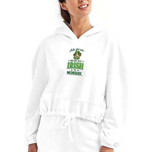 St. Patrick’s Day Dog T-Shirt – We’re All Irish - Women’s Cropped Hoodie