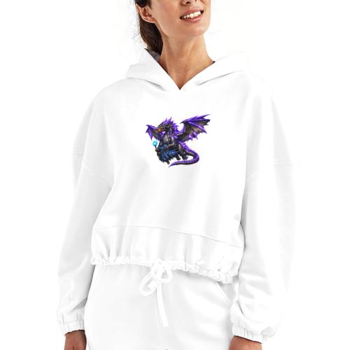 Neon Dragon and Battle Mage - Women’s Cropped Hoodie