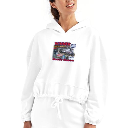 Brady Bacon #LetsRaceTwo Winner - Women’s Cropped Hoodie
