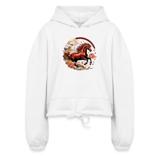 Year of the Horse T Shirt, Lunar New Year Gift - Women’s Cropped Hoodie
