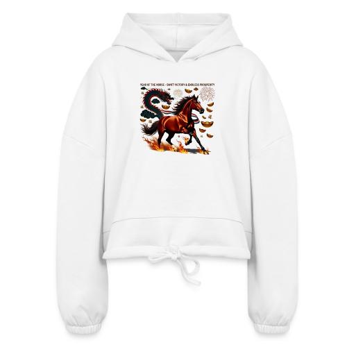 Year of the Horse Victory T Shirt, Lunar New Year - Women’s Cropped Hoodie