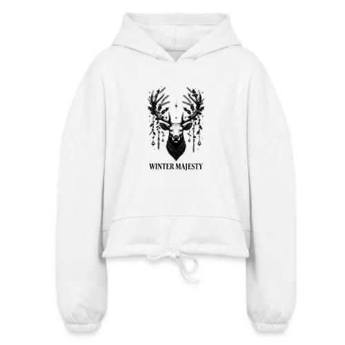 Majestic Reindeer T-Shirt, Poster, & Mug - Women’s Cropped Hoodie