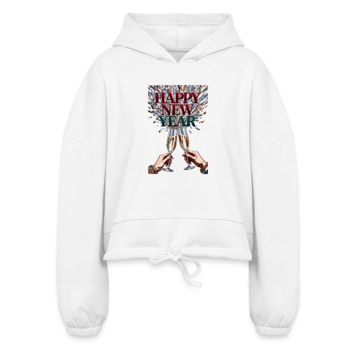 Toasting Hands T-Shirt Confetti Shower Premium - Women’s Cropped Hoodie