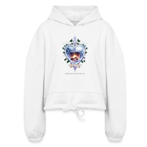 Imbolc Candle Veil T-Shirt | Veiled Rebirth - Women’s Cropped Hoodie