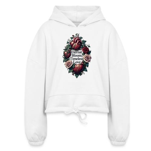Eternal Bloom Timeless Love Entwined Hearts T-Shir - Women’s Cropped Hoodie