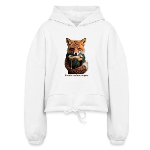 Sly Emerald Fox Toast T-Shirt - Women’s Cropped Hoodie