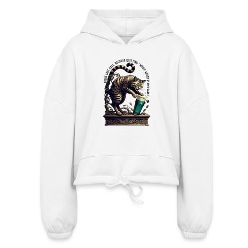 Lucky Last Call Cat Graphic Tee - Women’s Cropped Hoodie