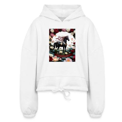 Year of the Horse Harmony T Shirt, Lunar New Year - Women’s Cropped Hoodie