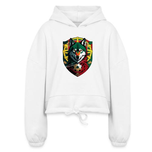 Portugal Iberian Wolf Soccer T Shirt,Football Gift - Women’s Cropped Hoodie