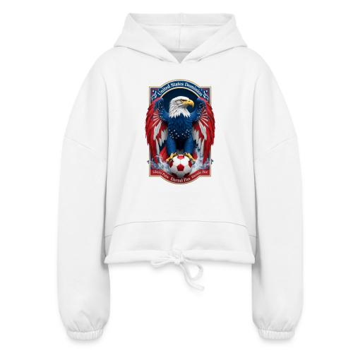 USA Eagle Emblem T Shirt, USA Soccer Pride Gift - Women’s Cropped Hoodie