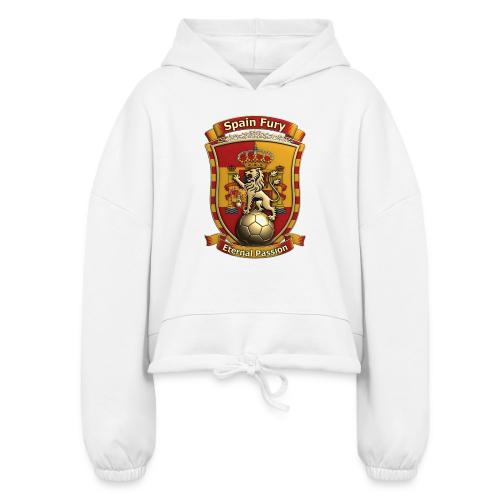 Spain Lion Fury T-Shirt, Spanish Crest Gift - Women’s Cropped Hoodie