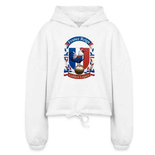 France Rooster Reign T-Shirt, Tricolore Pride Gift - Women’s Cropped Hoodie