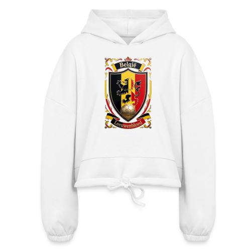 Belgium Lion Crest T-Shirt, Belgian Flag Gift - Women’s Cropped Hoodie